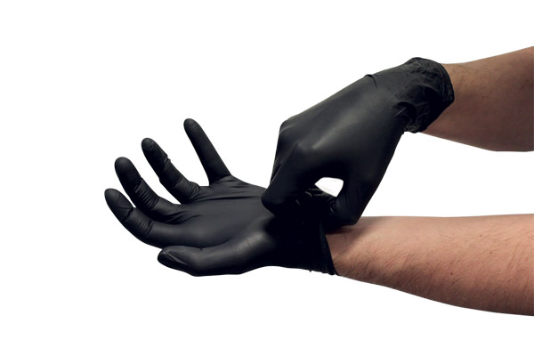 acheter des gants jetables en nitrile noirs pas cher à Lyon