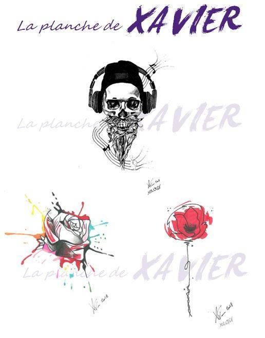 Planche de tatouage de xavier élève en master class tatouage formation Pigmentsé