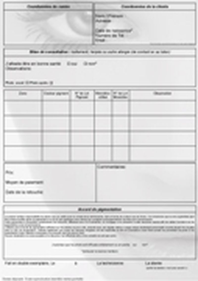 fiche de consentement pour le microblading à Lyon