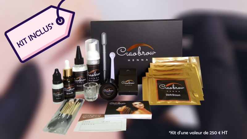 Matériel coloration des sourcils inclus dans la formation